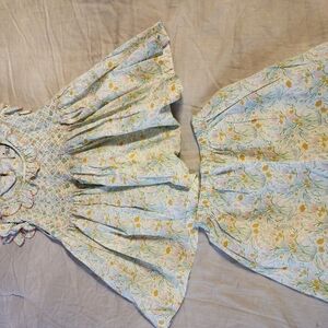 DELANEY Floral Dress with Ruffled Sleeves Two Pieces (Size 5)